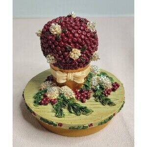 Our America Candle Topper CHRISTMAS TOPIARY Sugar Plum Fits Medium & Large Jars